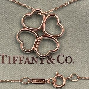 Authentic Tiffany & Co. 4 heart Clover 🍀 Pendant Necklace